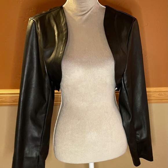 Eloquii Black Leather Women's Jacket - Picture 3 of 8